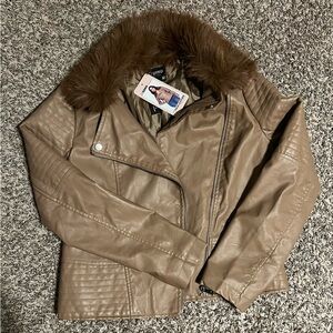 Cisono Women Faux Leather Jacket